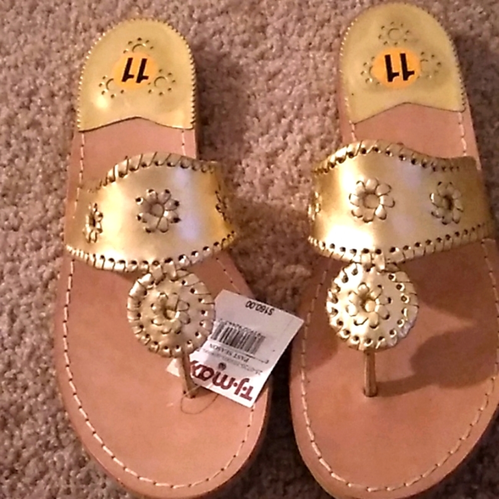Jack Rogers leather slip on Sandals
